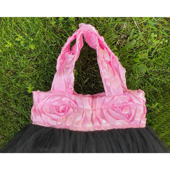 Gothic Baby Princess Tote, Gothic Bride Tote, Gothic Wedding, Black Pink Tote - Picture 2 of 3